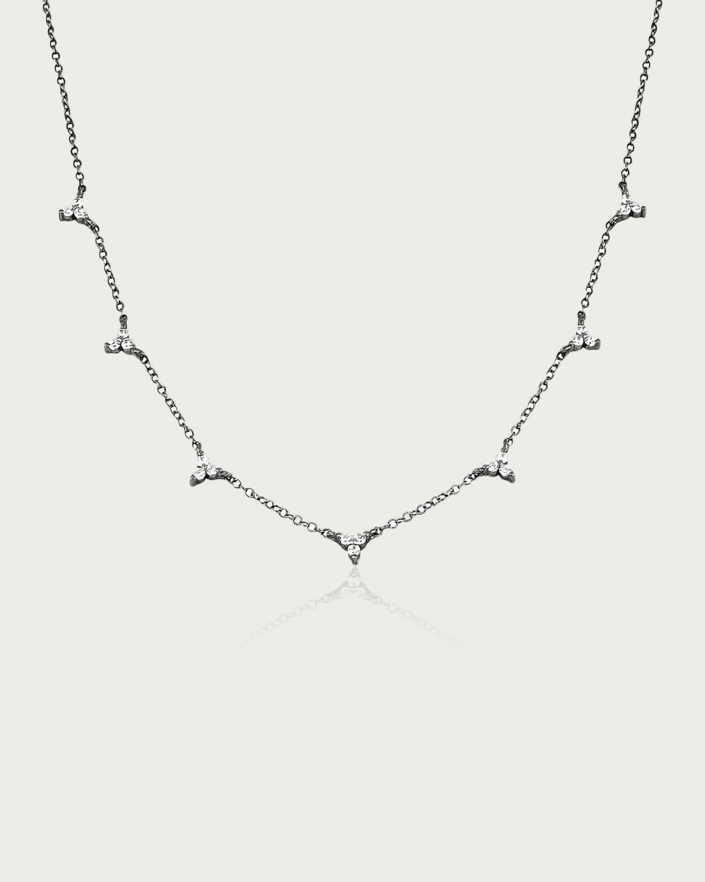 925 Sterling Silver Necklace Trio Diamante