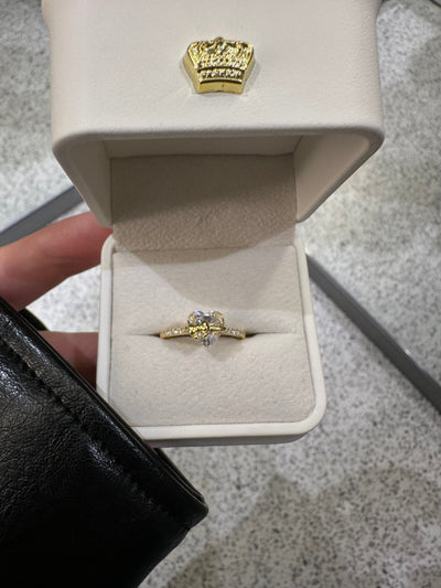 GOLD ‘’HEART BOW” RING