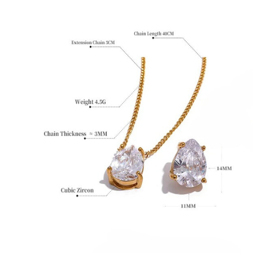 Zirconia Stud Necklace