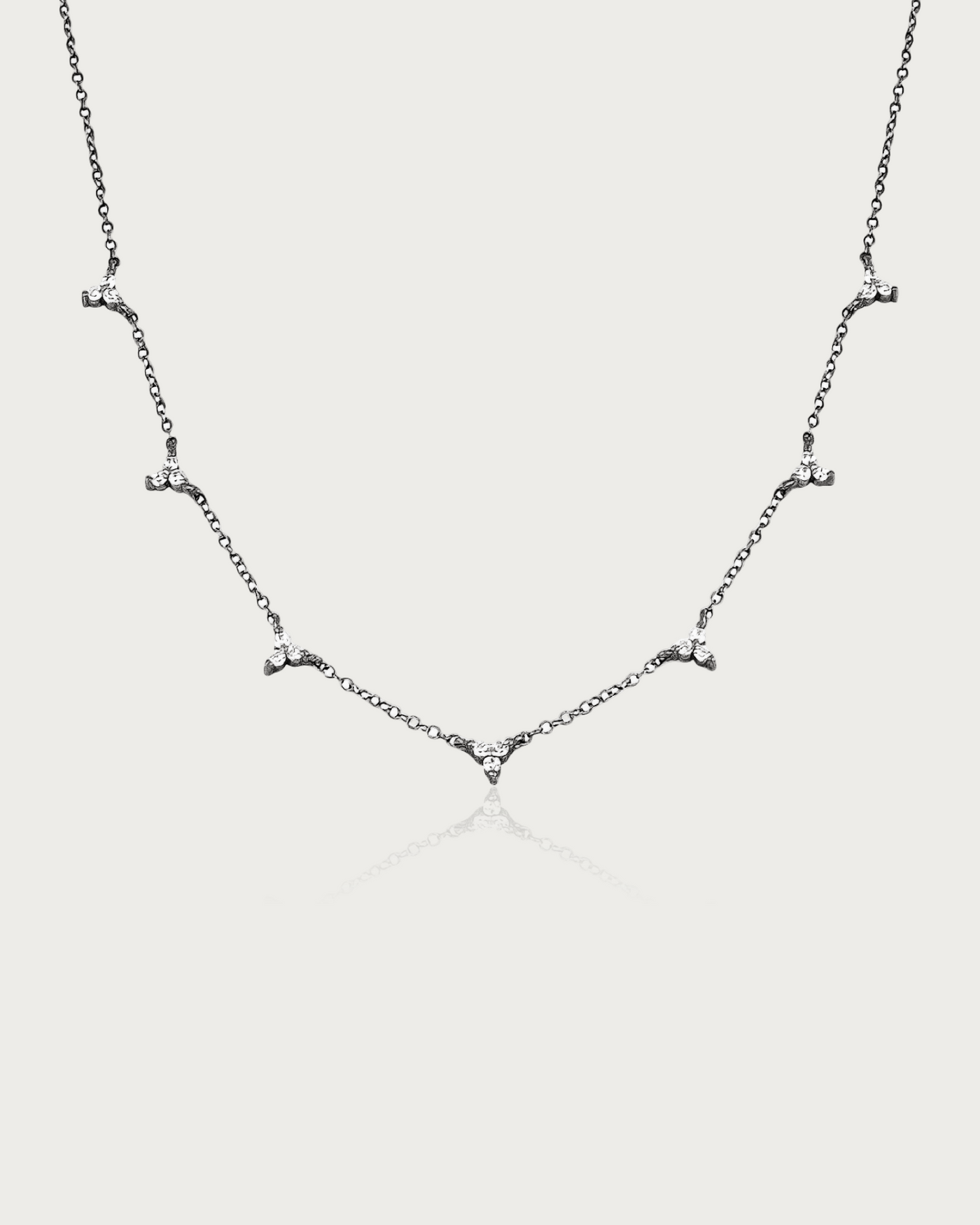 925 Sterling Silver Necklace Trio Diamante