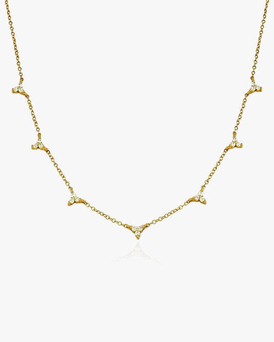 925 Sterling Silver Necklace Trio Diamante