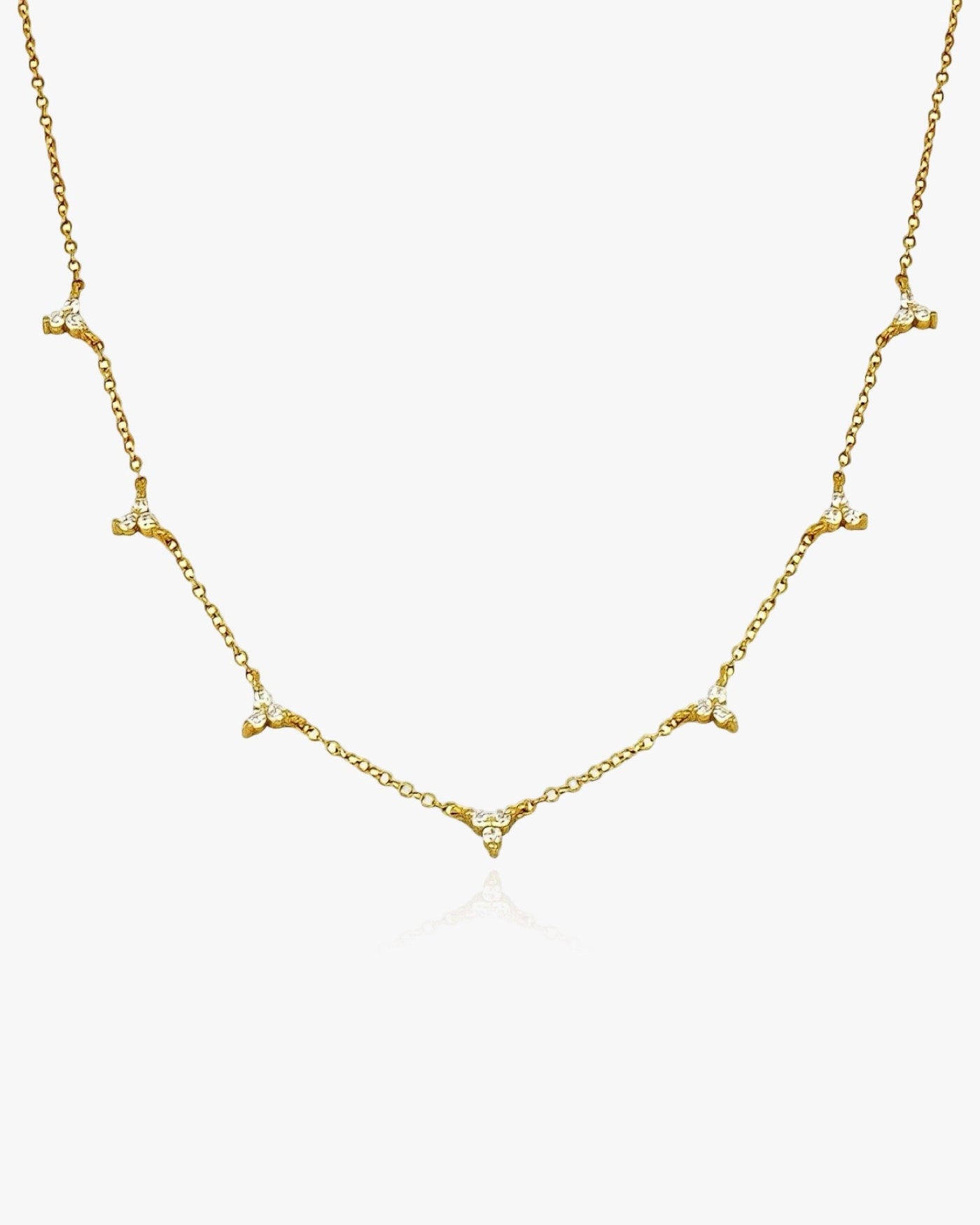 925 Sterling Silver Necklace Trio Diamante