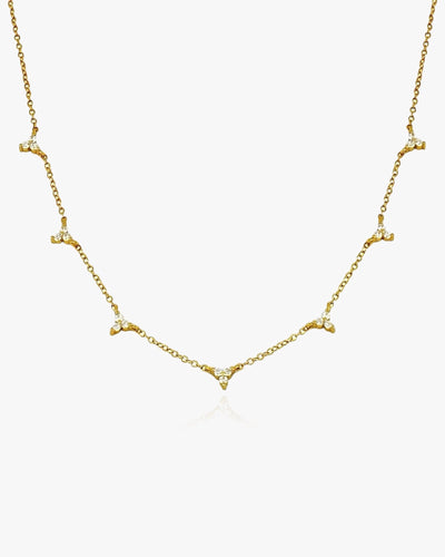 925 Sterling Silver Necklace Trio Diamante