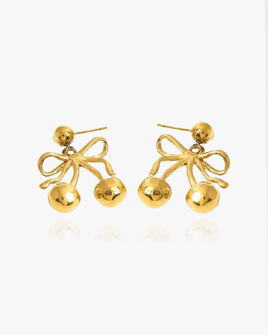 Bow Tie Cherry Earrings