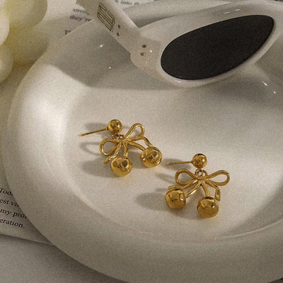 Bow Tie Cherry Earrings