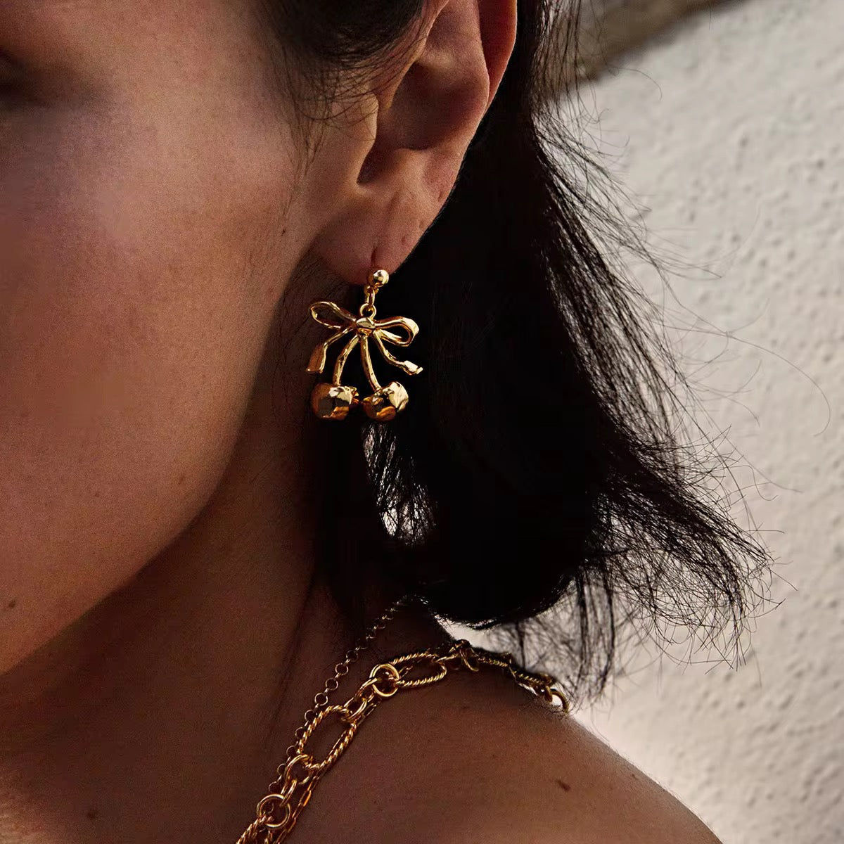 Bow Tie Cherry Earrings