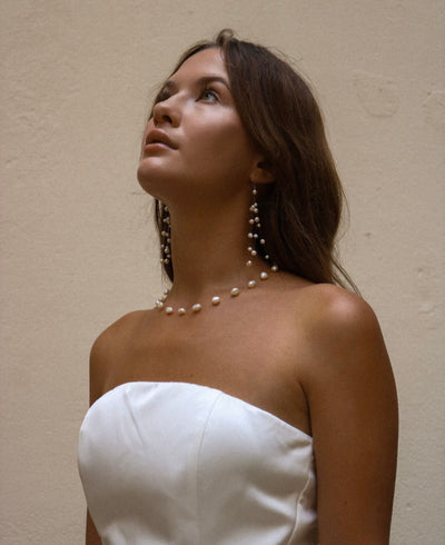 Bridal Necklace Oval Pearls