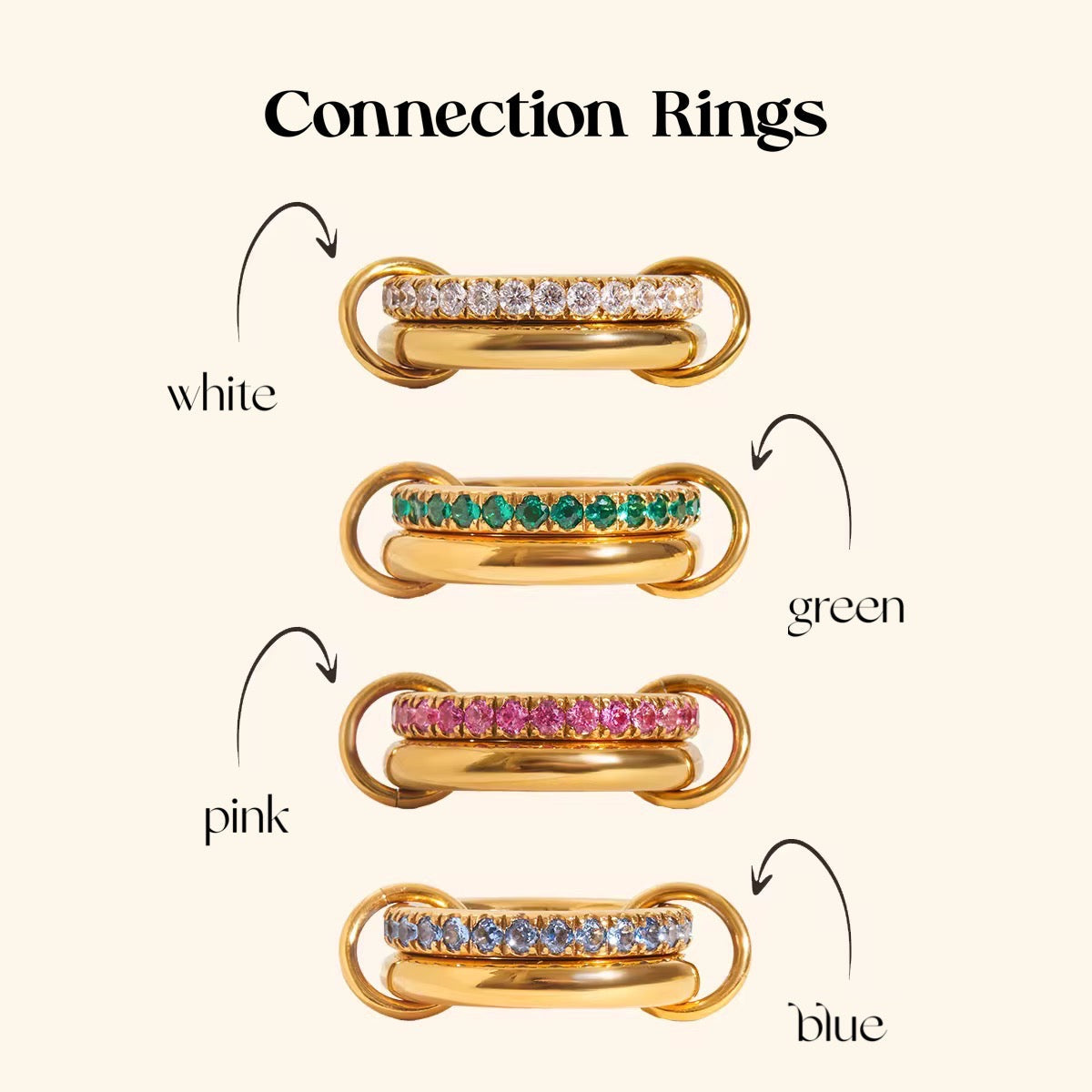 CONNECTION Double Green Ring