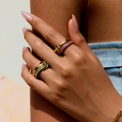 CONNECTION Double Pink Ring