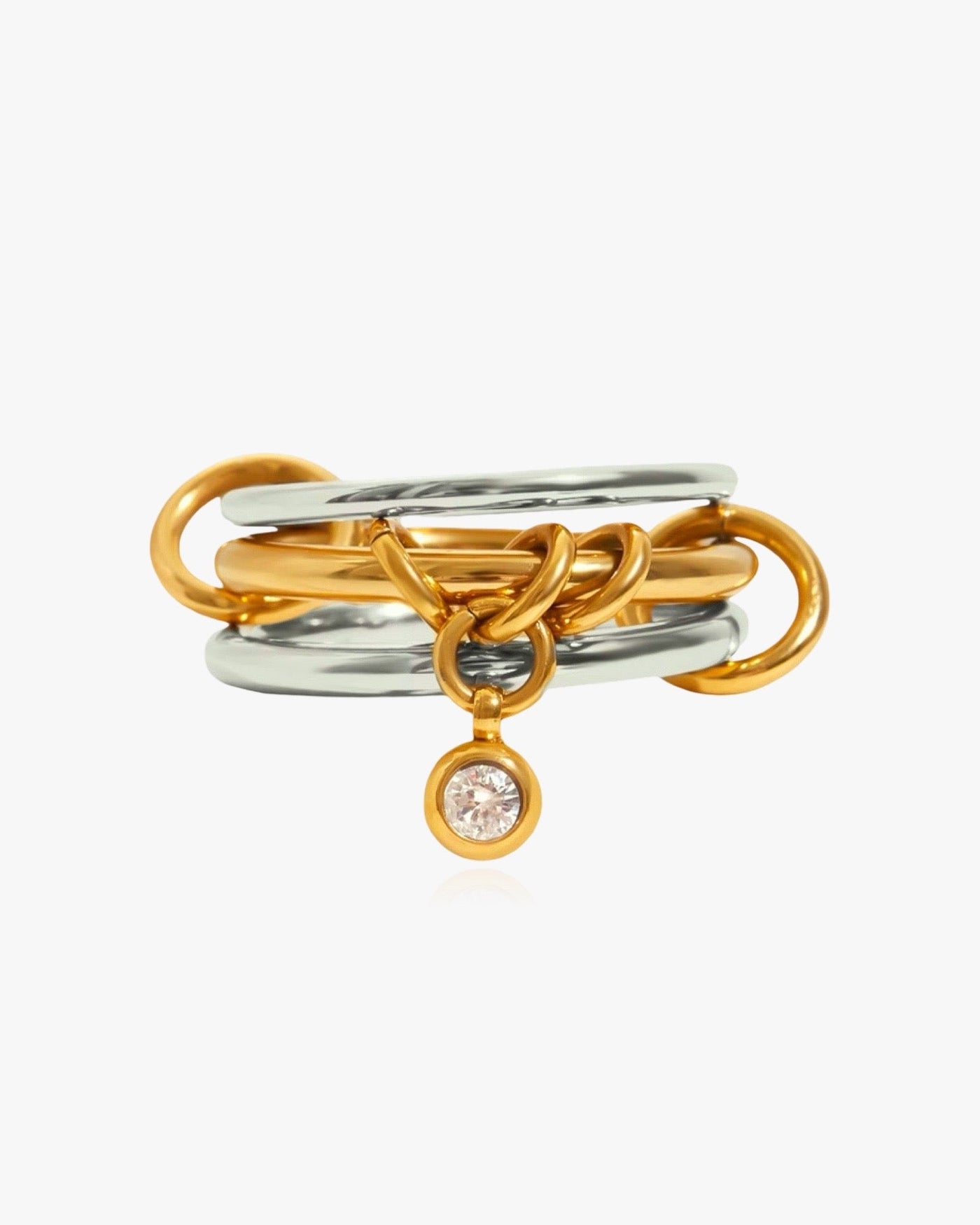 CONNECTION Triple Ring With Charm