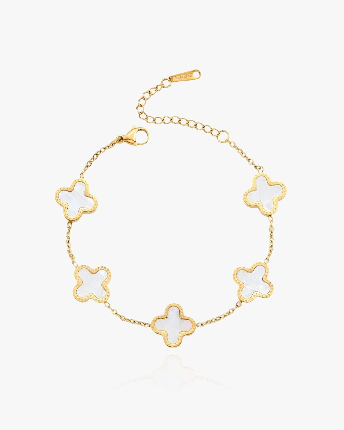 Clover Bracelet White Shell