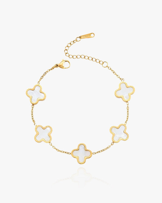 Clover Bracelet White Shell