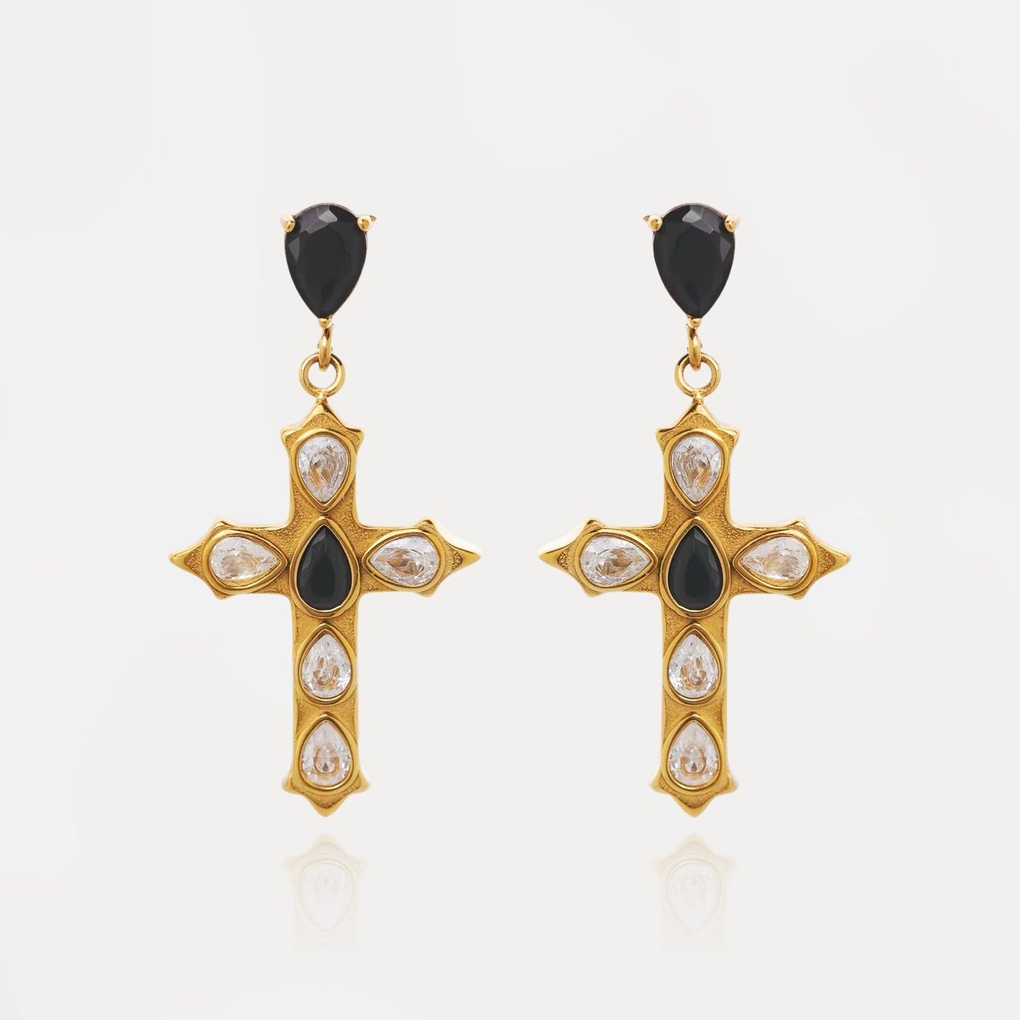 Cross Diamante Earrings