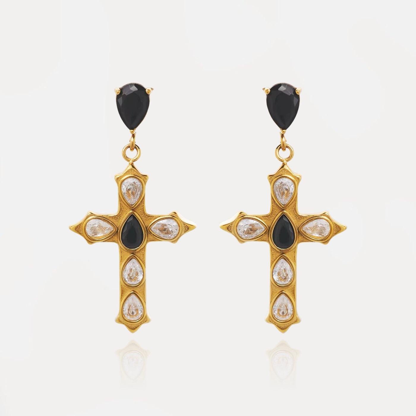 Cross Diamante Earrings