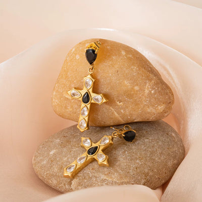 Cross Diamante Earrings