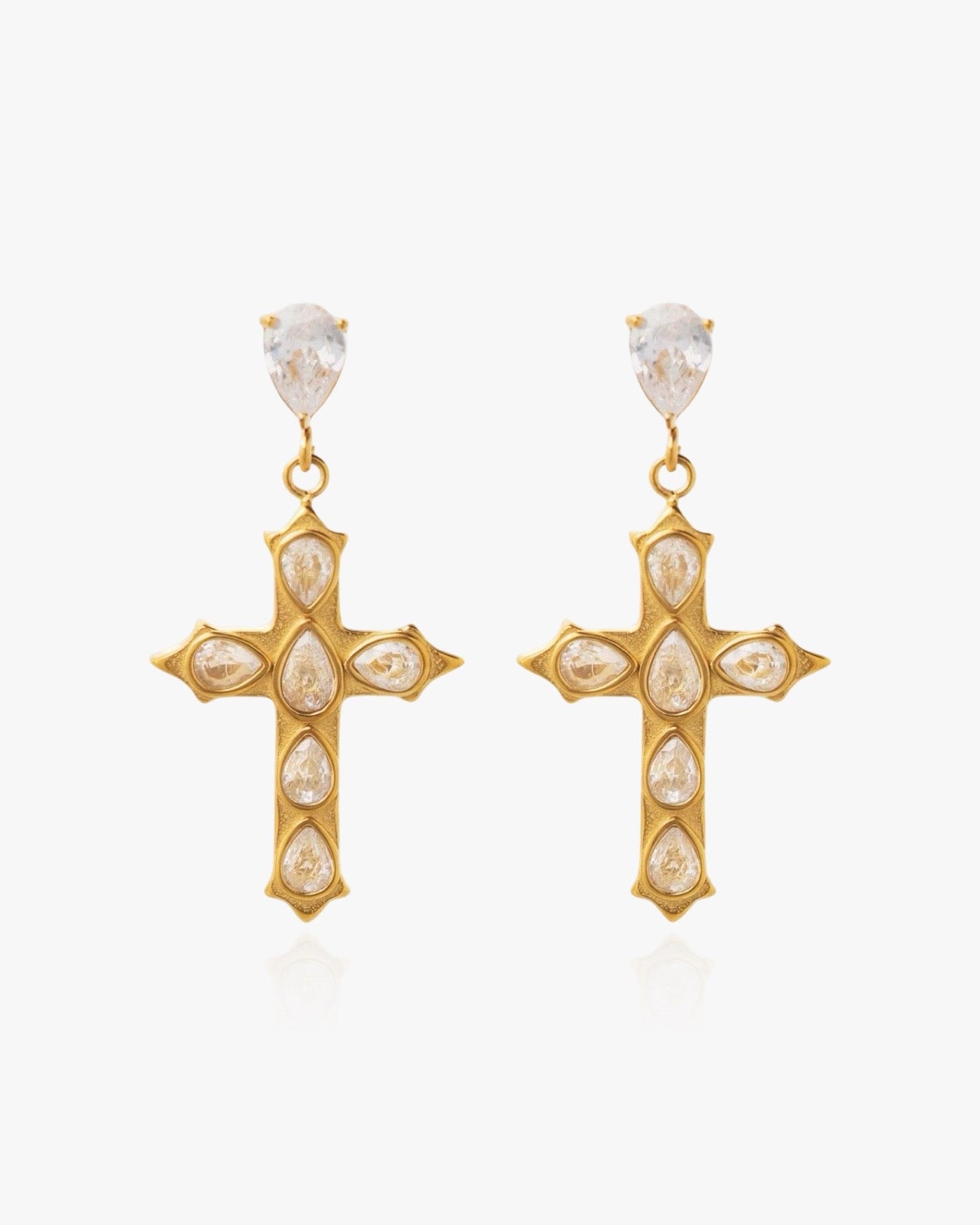 Cross Diamante Earrings