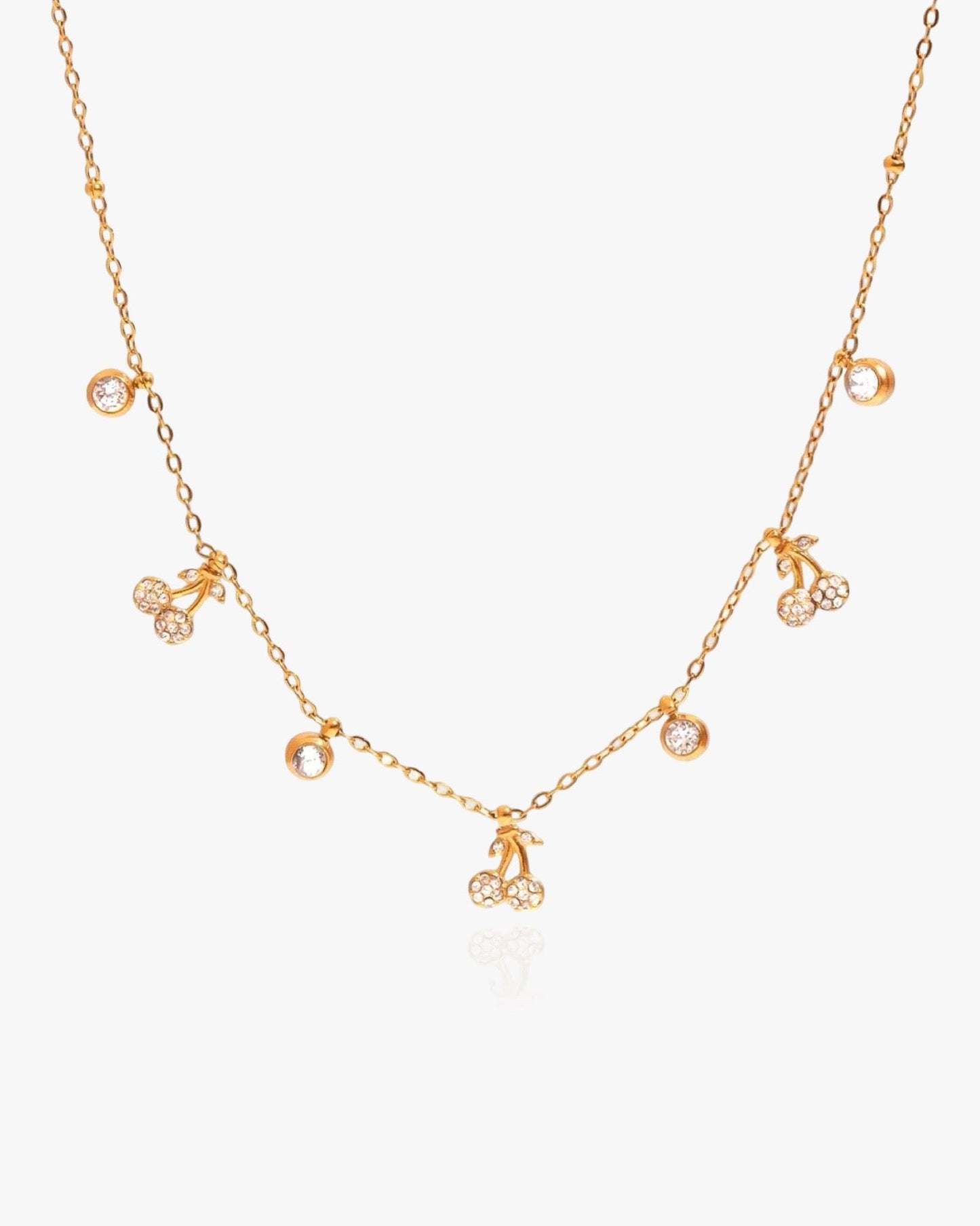 Dainty Cherry Charms Necklace