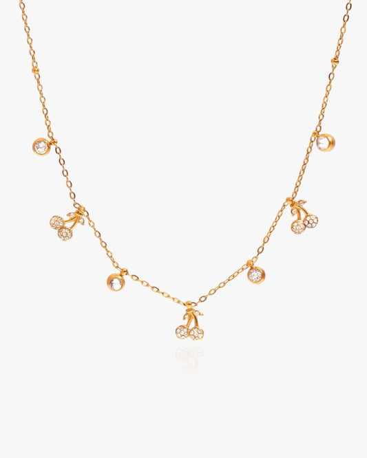 Dainty Cherry Charms Necklace