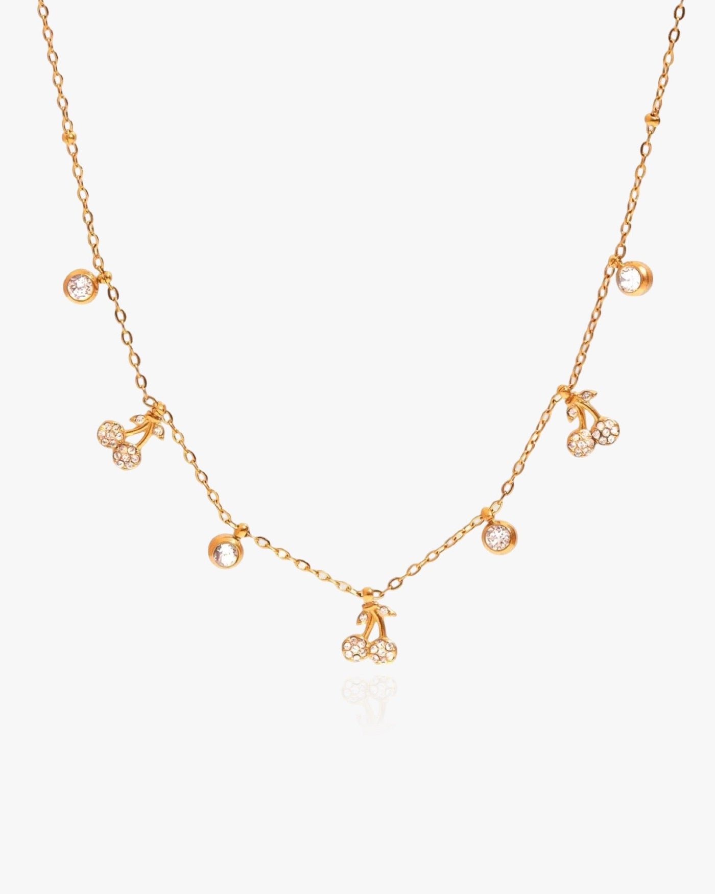 Dainty Cherry Charms Necklace