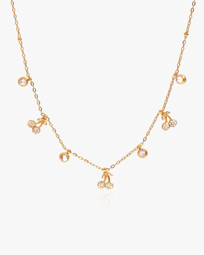 Dainty Cherry Charms Necklace