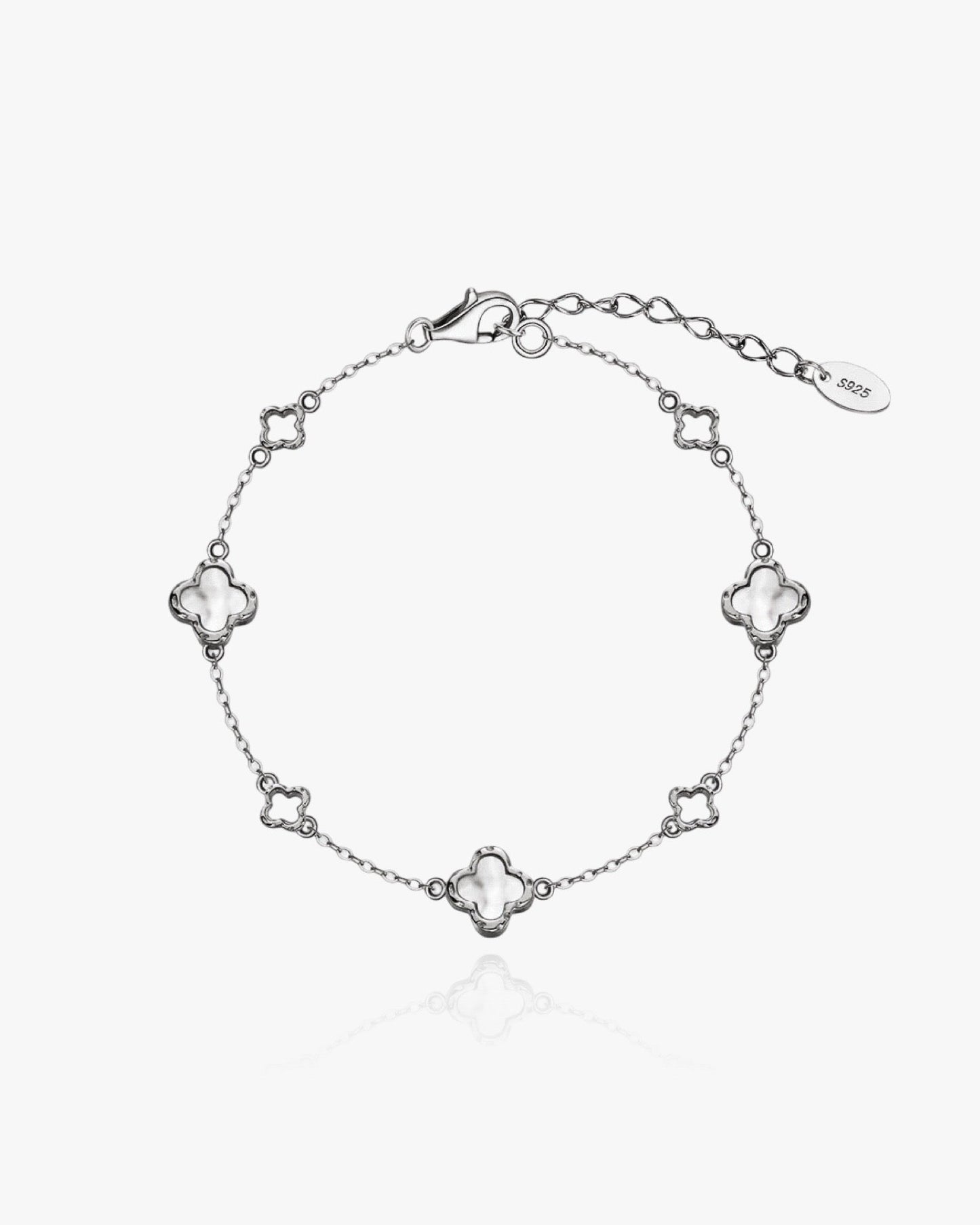 Dainty Clover Bracelet Sterling Silver
