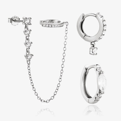 Diamond Cuff Earrings Set