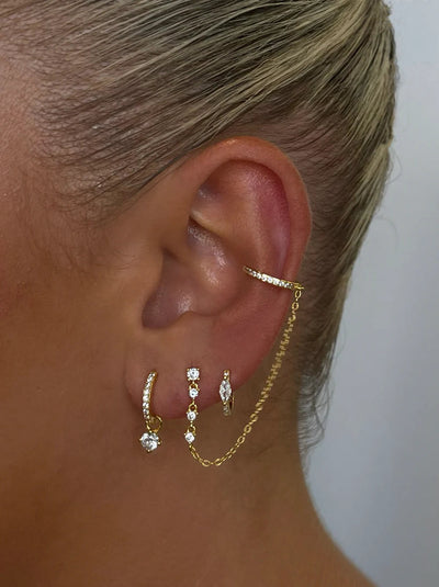 Diamond Cuff Earrings Set