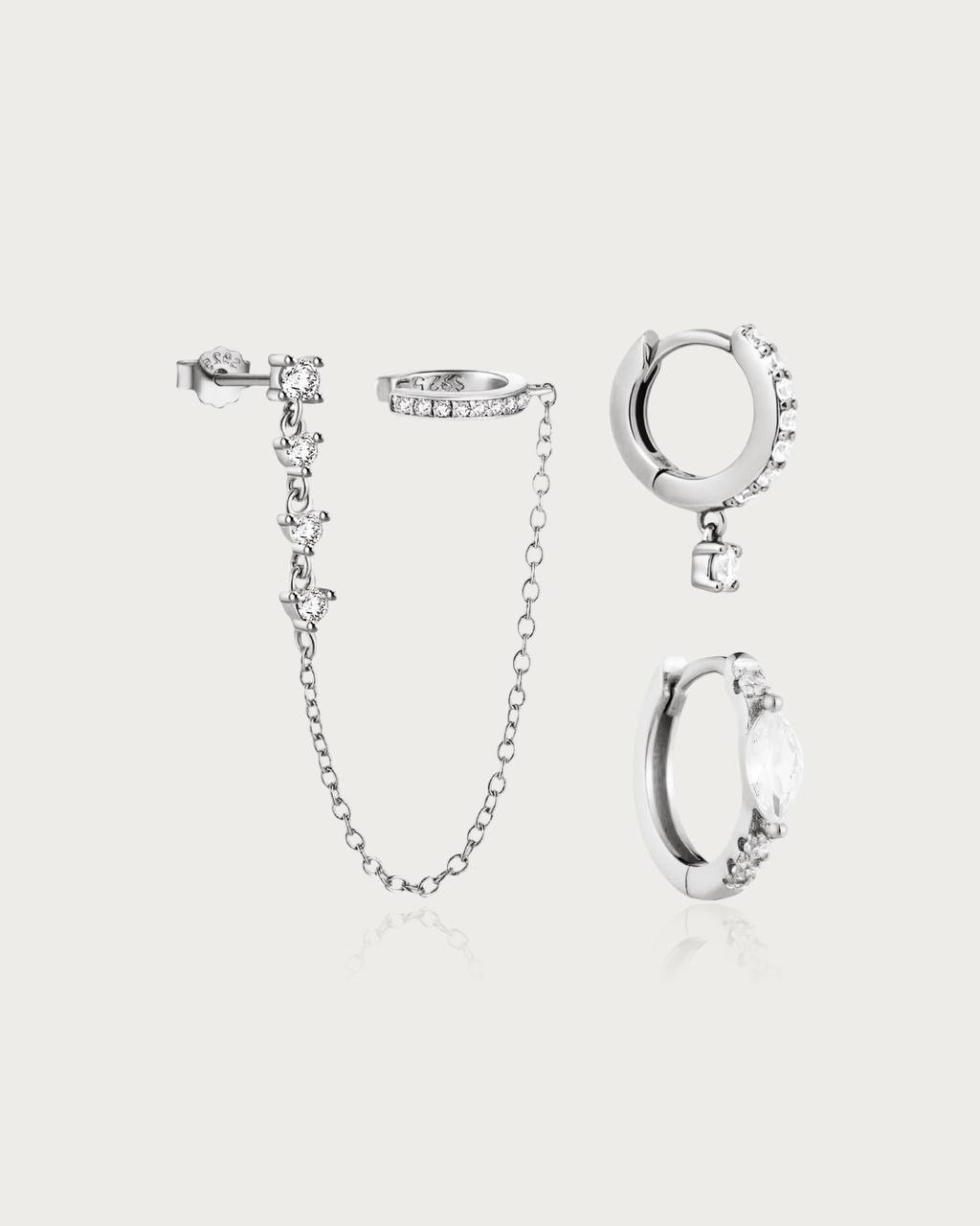 Diamond Cuff Earrings Set