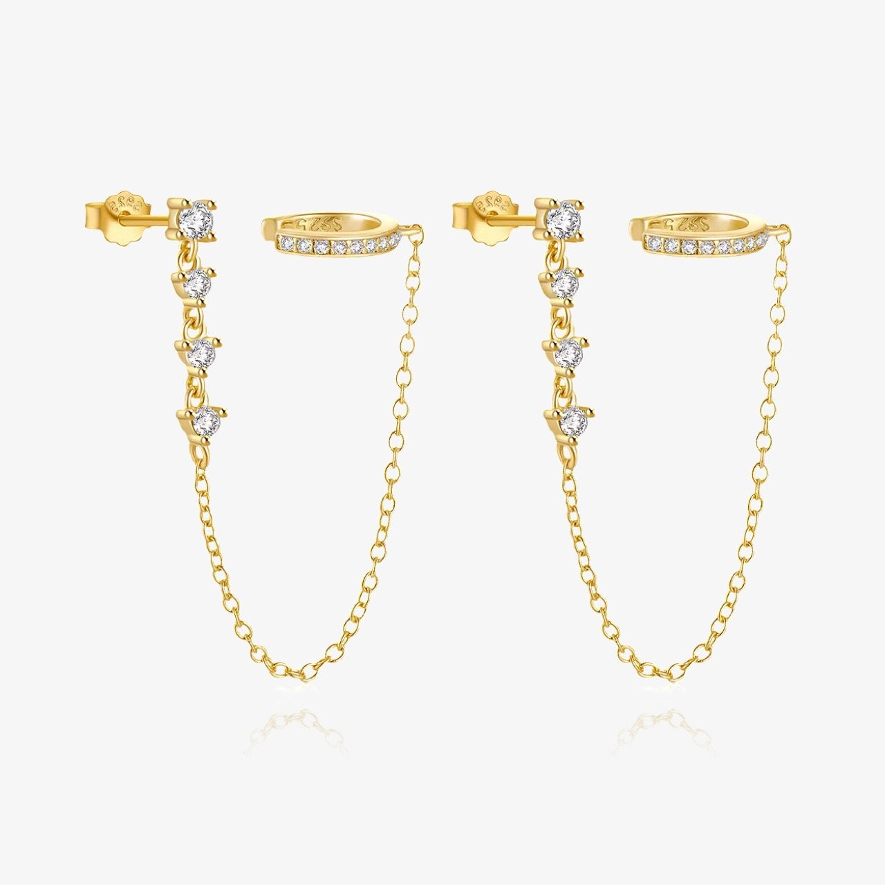 Diamond Cuff Earrings Set