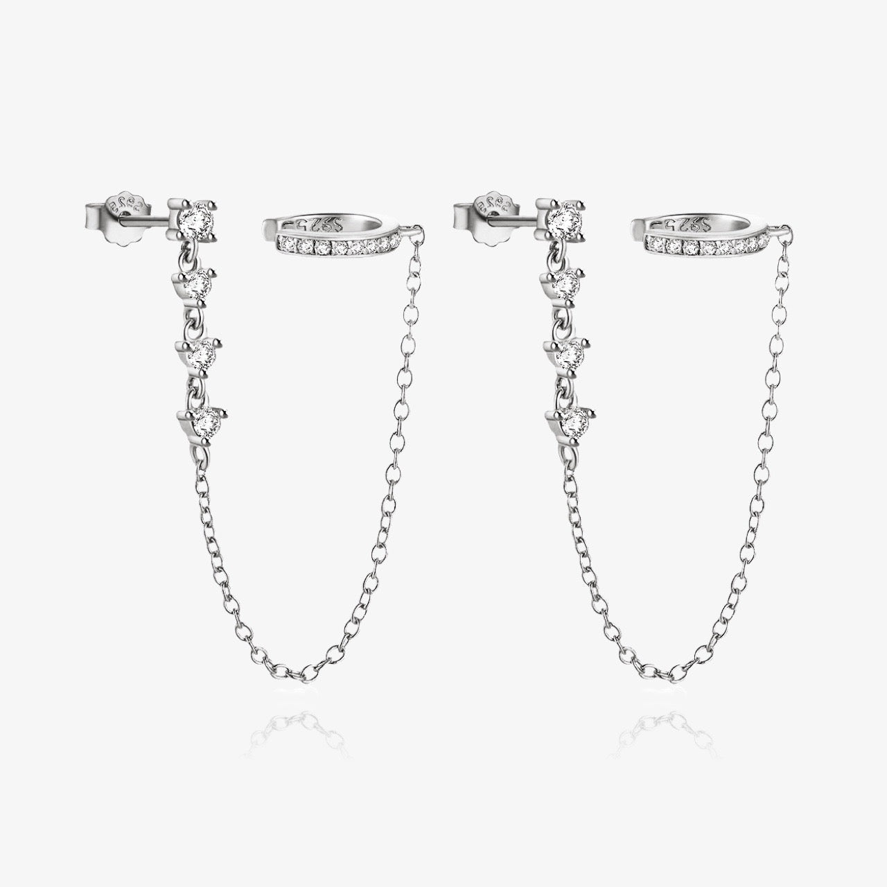 Diamond Cuff Earrings Set