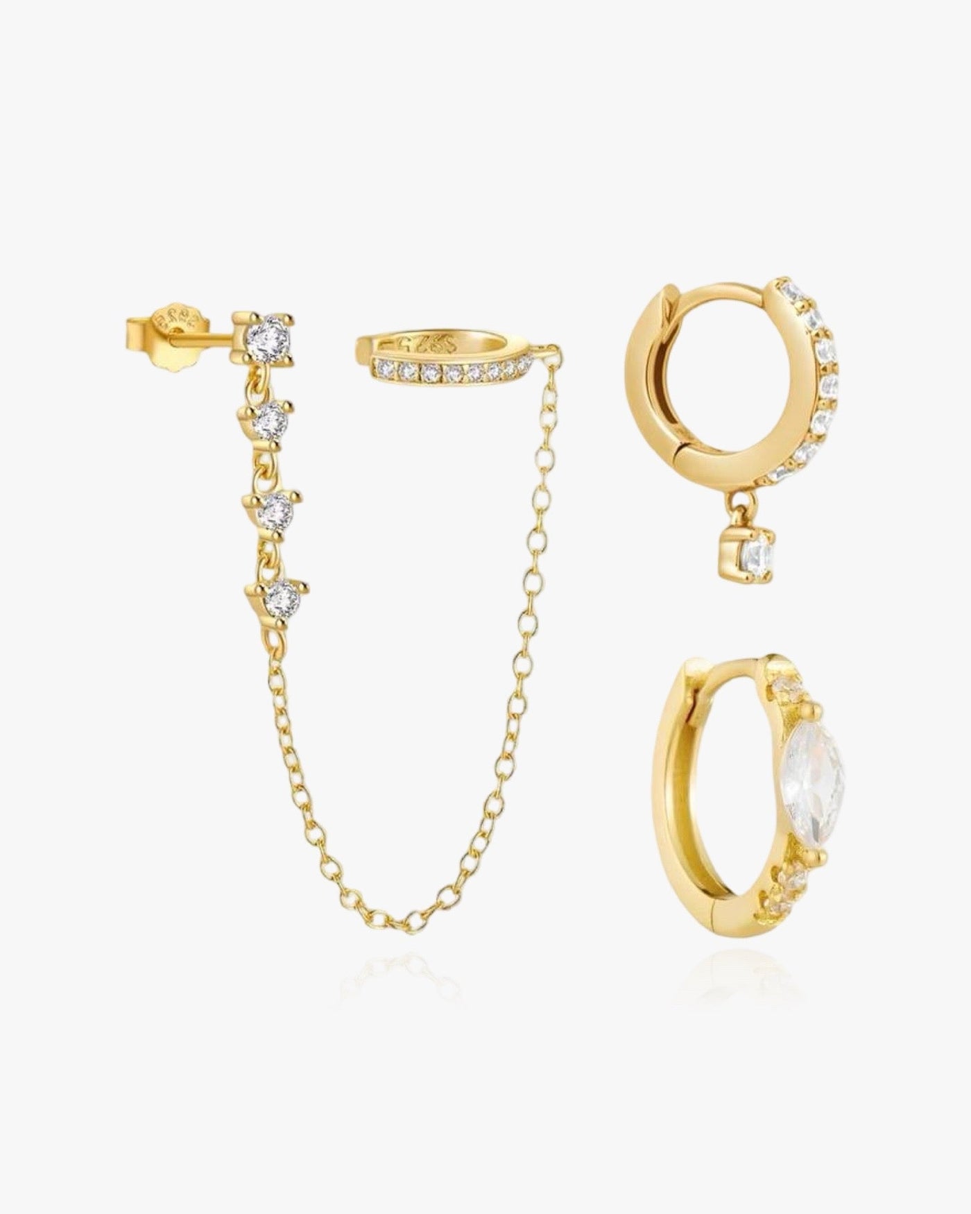 Diamond Cuff Earrings Set