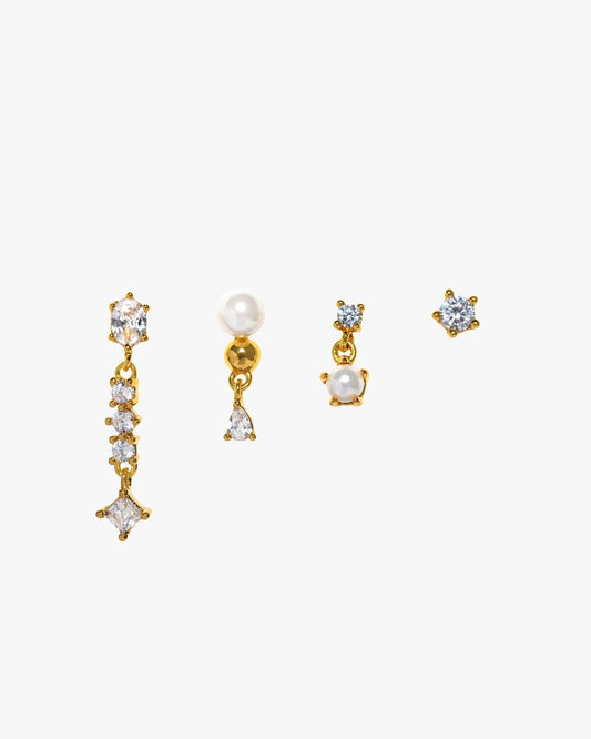 Diamonds And Pearls Earrings Set