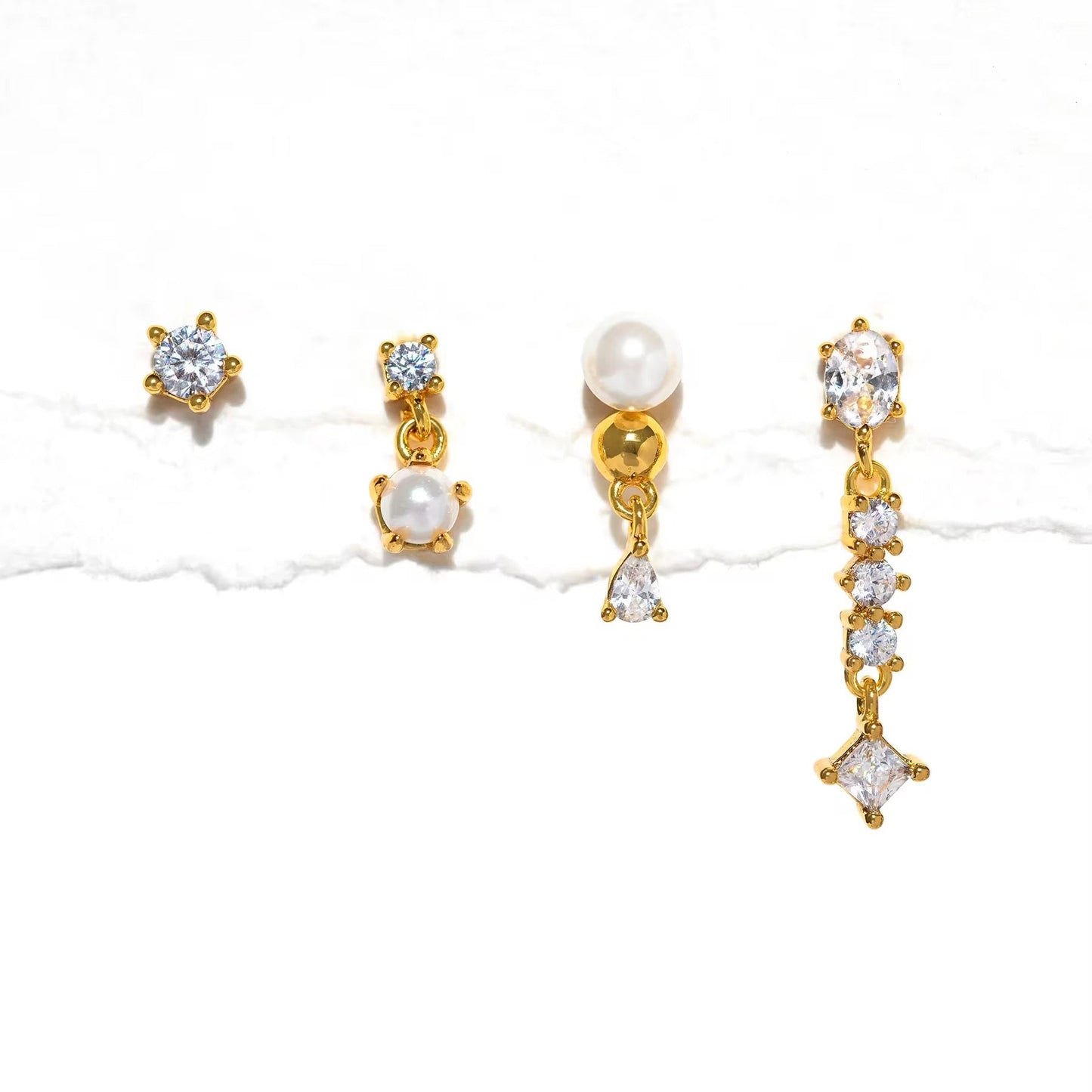 Diamonds And Pearls Earrings Set