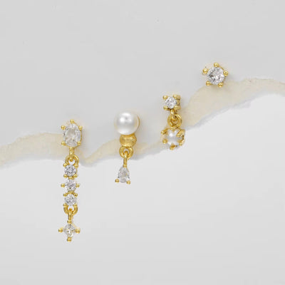 Diamonds And Pearls Earrings Set