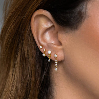 Diamonds And Pearls Earrings Set