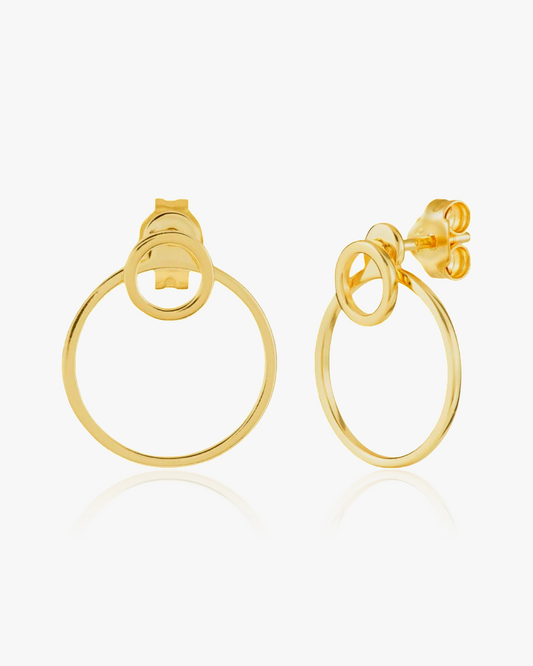Double Circle Jacket Earrings