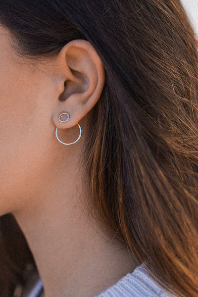 Double Circle Jacket Earrings