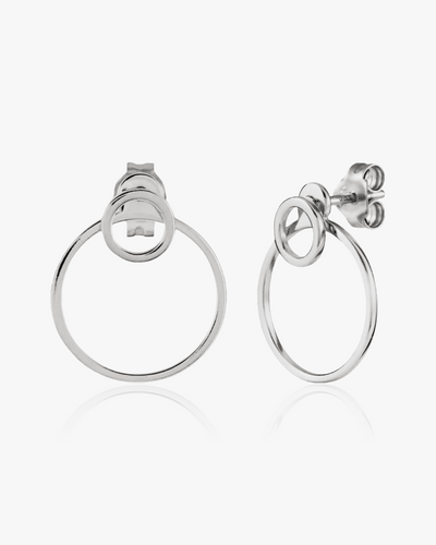 Double Circle Jacket Earrings