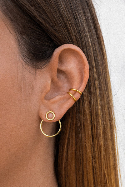 Double Circle Jacket Earrings
