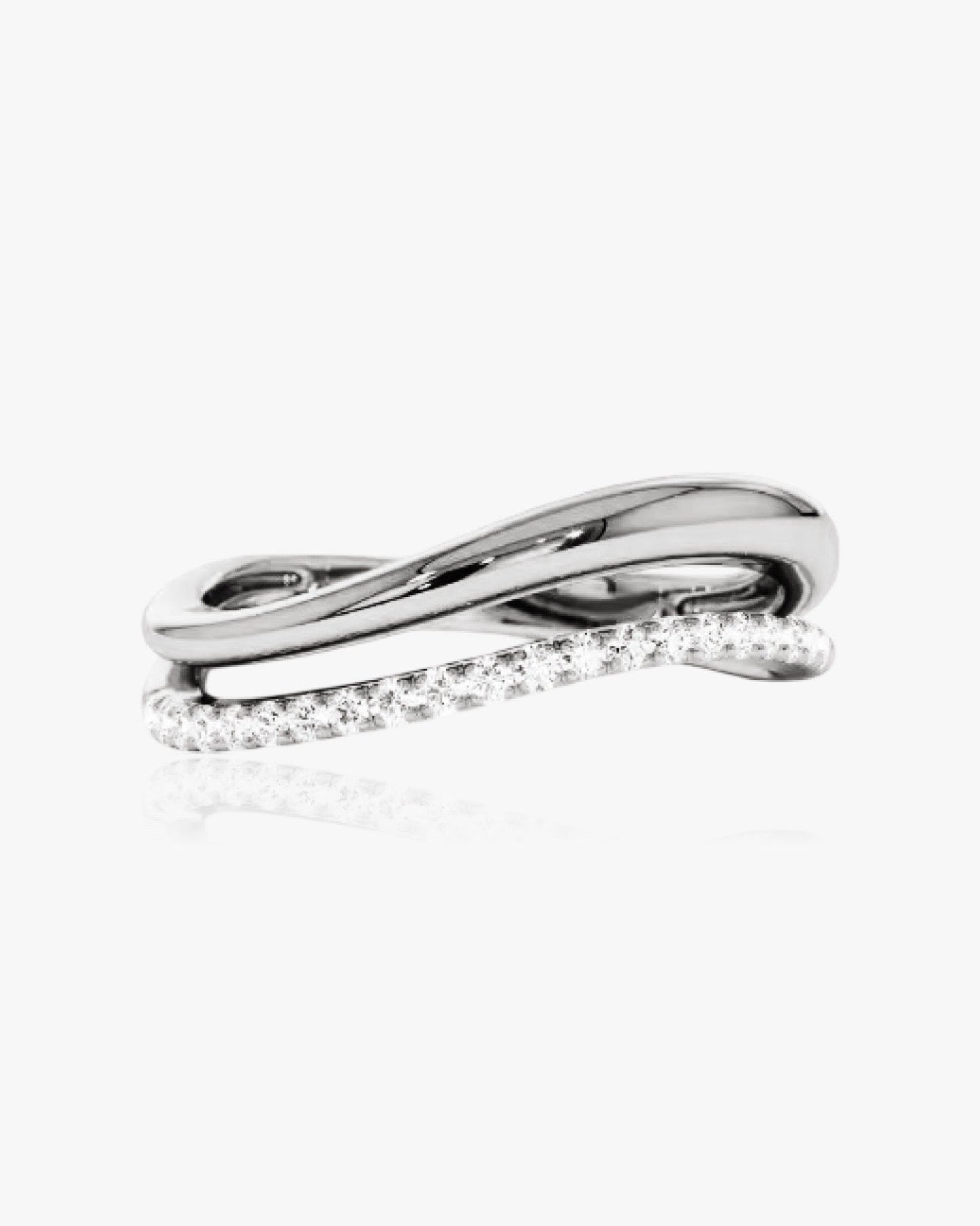 Double Diamante Ring Sterling Silver