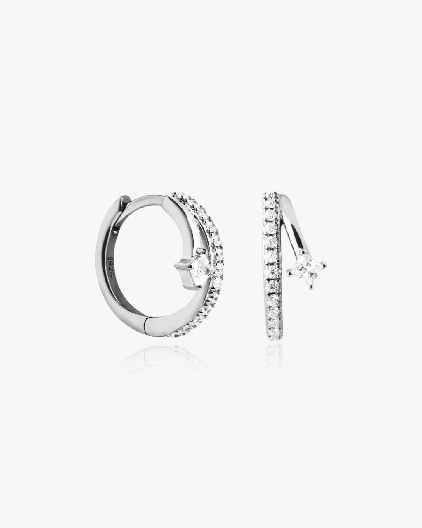 Double Hoop Earrings Sterling Silver