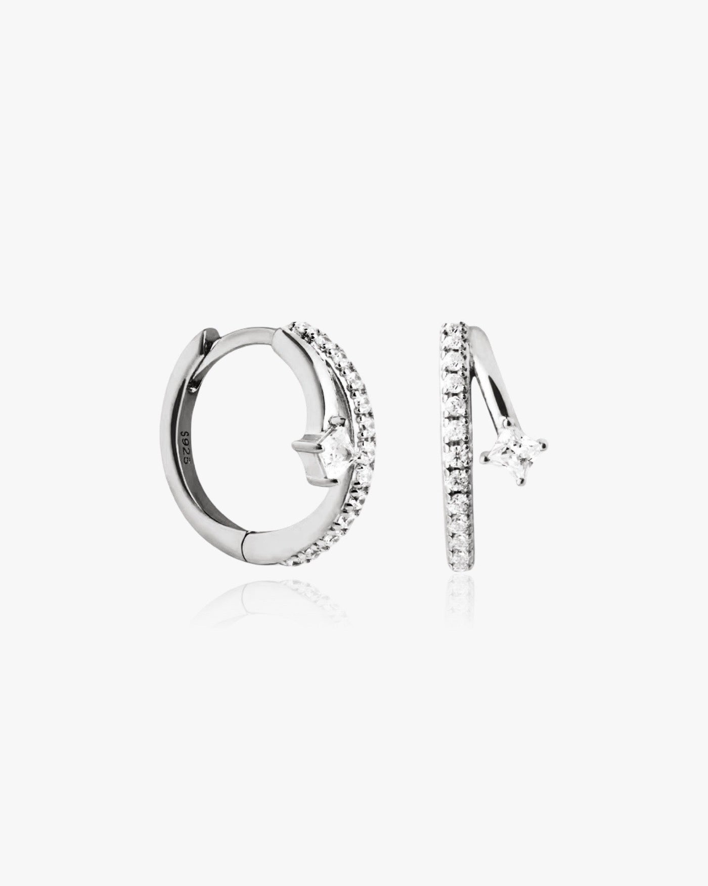 Double Hoop Earrings Sterling Silver