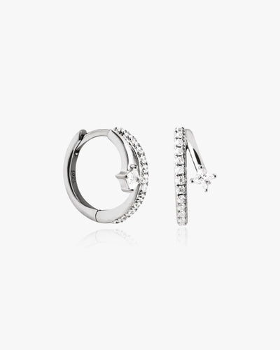 Double Hoop Earrings Sterling Silver