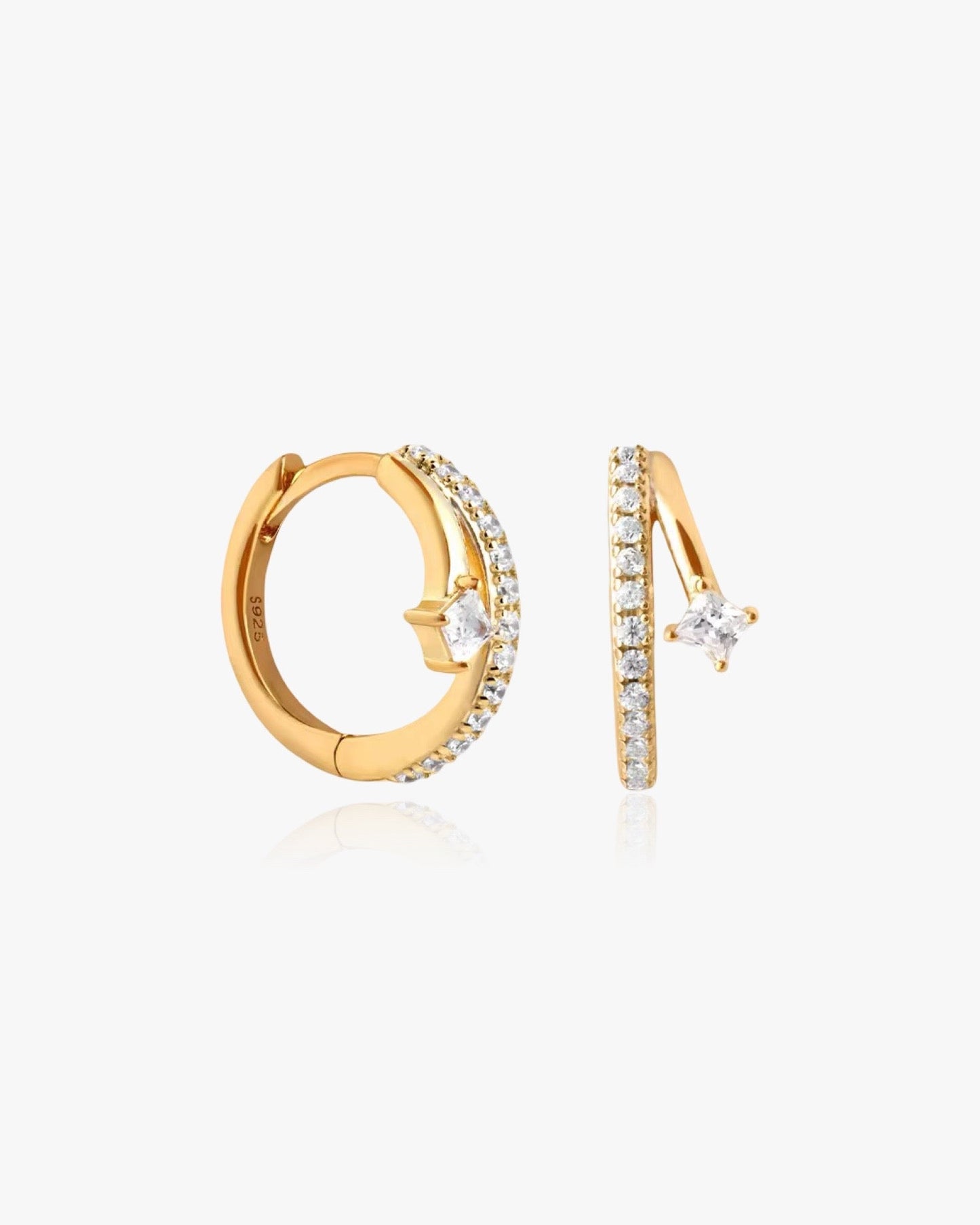 Double Hoop Earrings Sterling Silver