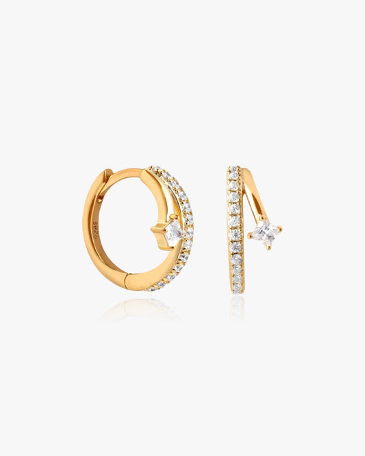 Double Hoop Earrings Sterling Silver