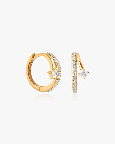 Double Hoop Earrings Sterling Silver