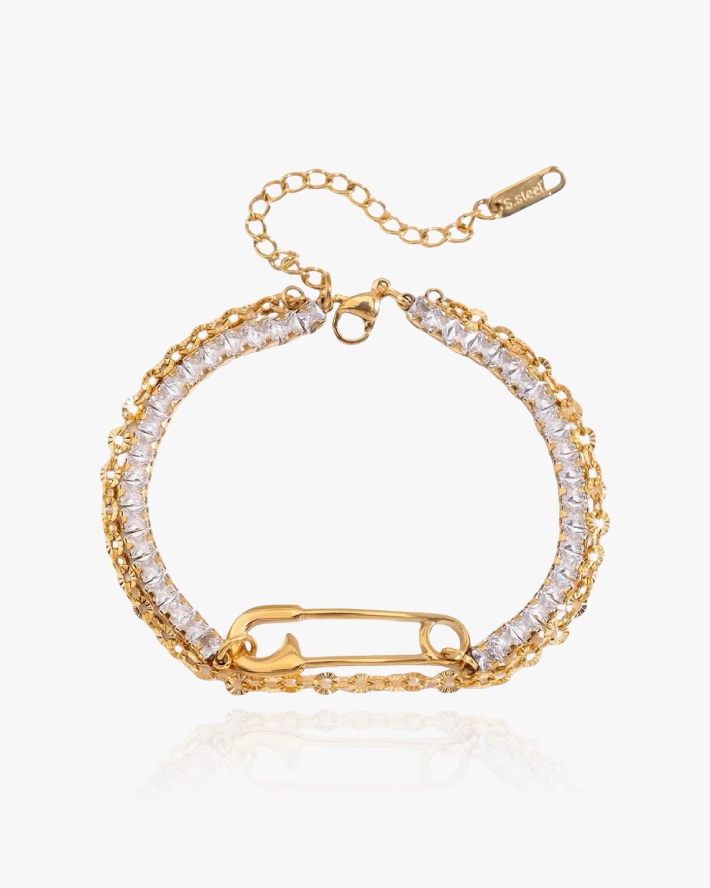 Double Safety Pin Bracelet