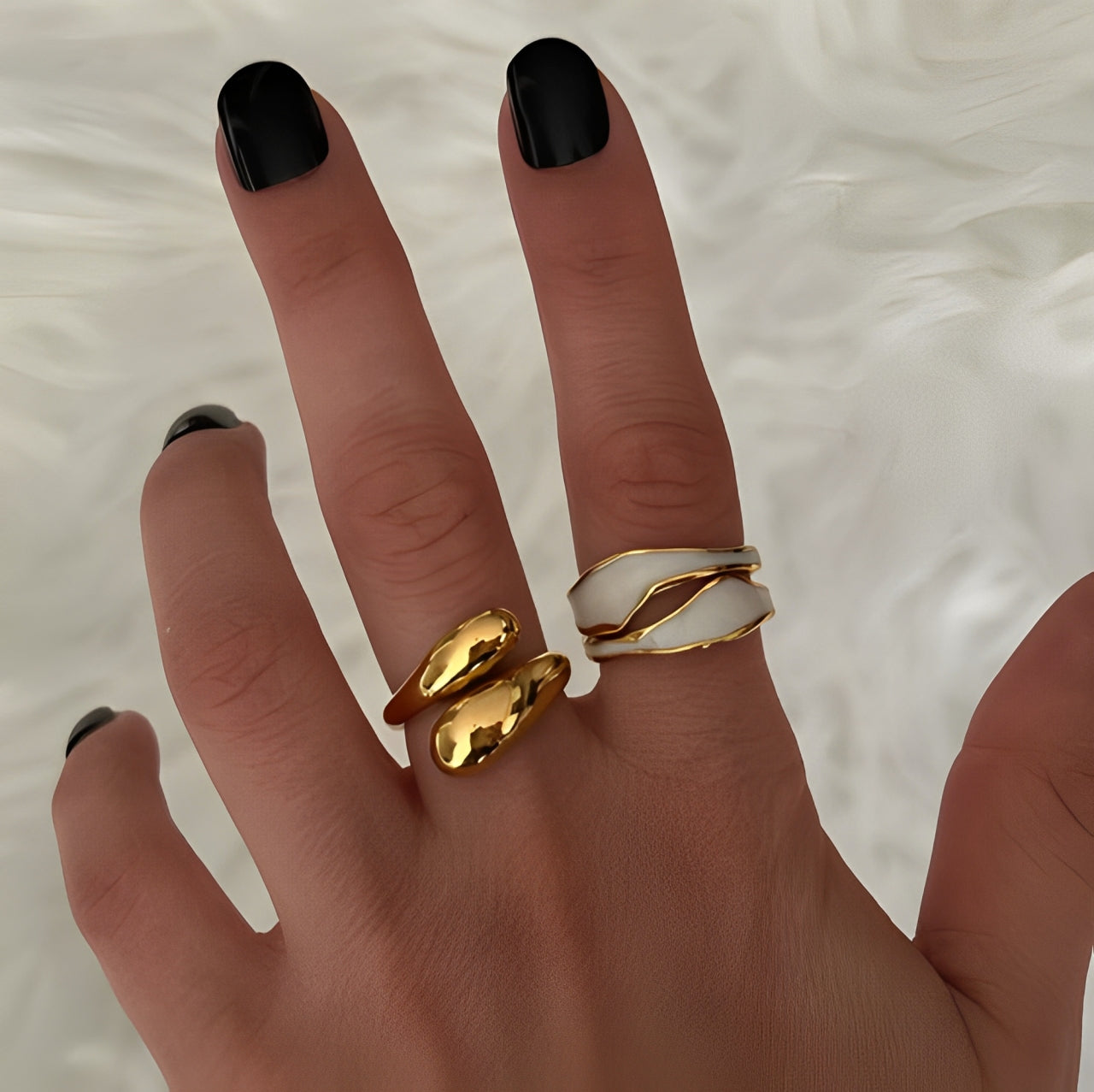 Double Twist Organic Shape Ring
