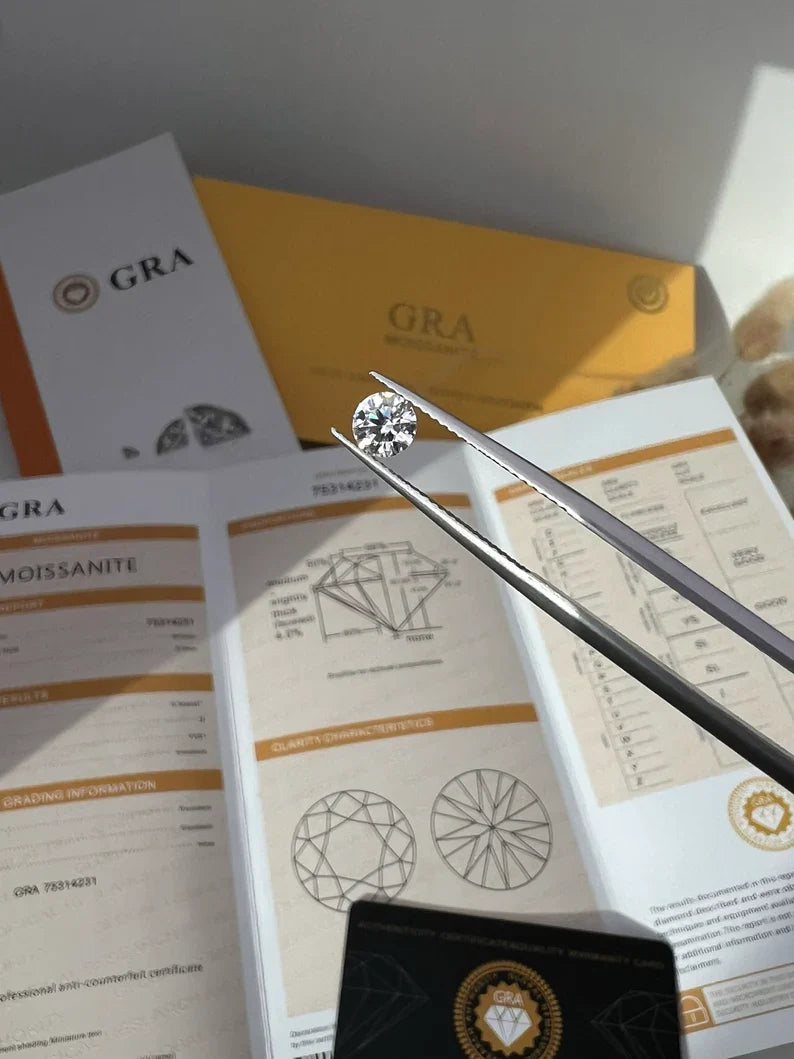 Moissanite Diamond Stud Earrings - 5MM