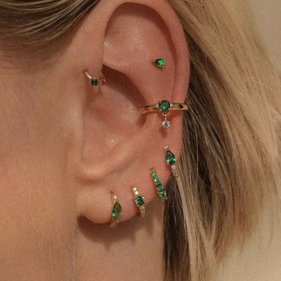 Emerald Embassy Earrings Set
